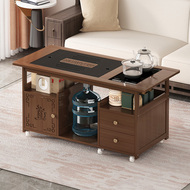 Bàn trà di động, bàn trà, xe trà phòng khách, bàn sofa bên cạnh, bộ ấm trà, bàn trà, ấm đun nước, xe đẩy tích hợp bàn trà thấp ngồi bệt