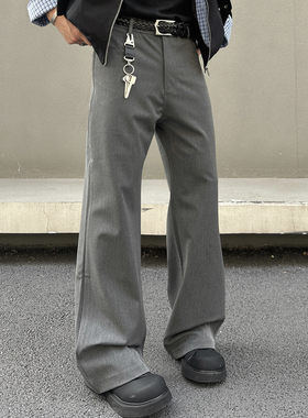 EXTM美式直筒修身微喇cleanfit西裤潮流男女百搭垂坠感休闲长裤子