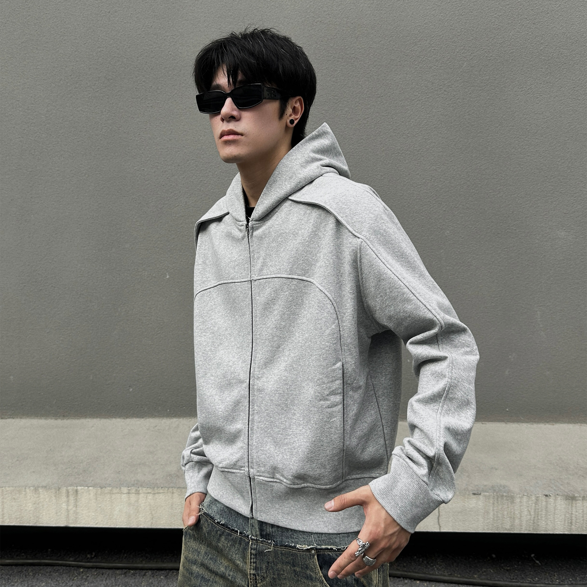 oversize美式cleanfit连帽卫衣