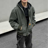 EXTM美式 复古水洗做旧底特律工装 夹克男街头潮牌cleanfit棉衣外套