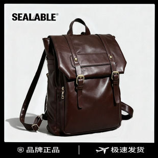 SEALABLE软皮制服电脑双肩包2025新女生剑桥包书包大容量上班通勤