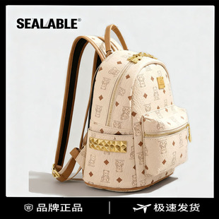 SEALABLE女大学生双肩背包包女2025新潮可爱印花百搭大容量书包