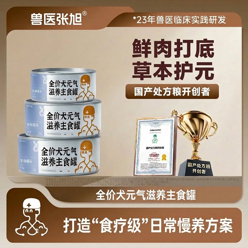 兽医张旭狗罐头主食罐营养草本元气滋养成犬幼犬全龄期狗粮湿粮罐