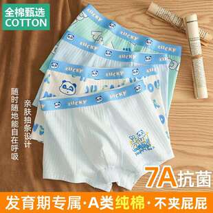 全棉母婴纯棉儿童内裤纯棉男童中大童男孩青少年a类四角短裤平角