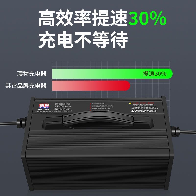 铅酸电池电动车电四轮充电器48v60v72v100ah大功率高频智能充电器