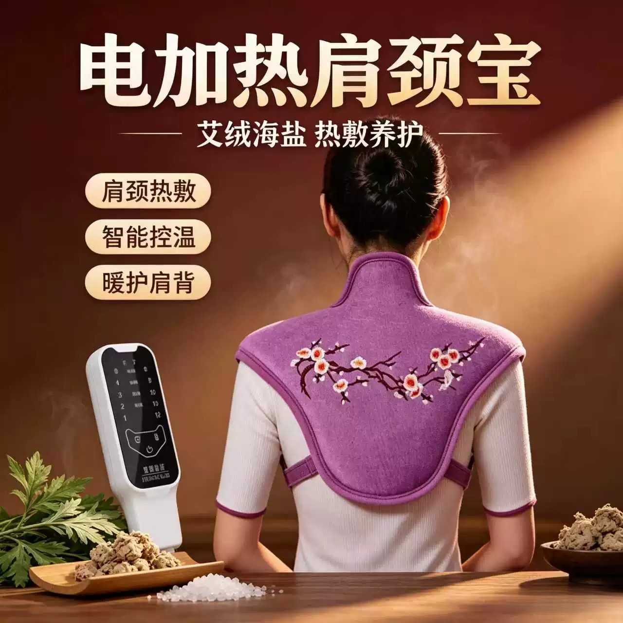 电加热海盐肩颈宝护肩保暖艾草