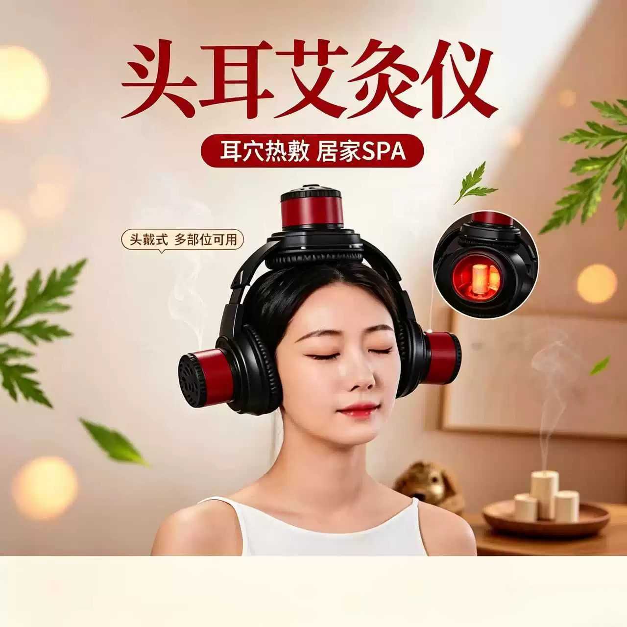 耳灸仪家用无烟温灸盒头部百会穴