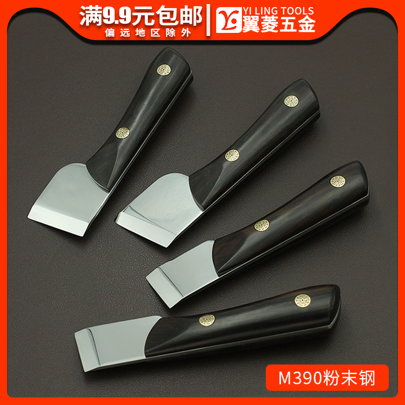 裁皮刀M390粉末钢刀体黑檀木手柄