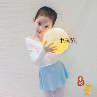 秋冬儿童舞蹈服披肩套头白色小外套可百搭吊带纯棉外搭女童练功服