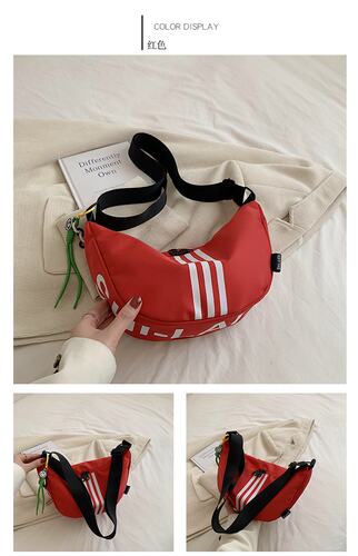 日韩今年流行条纹帆布包女