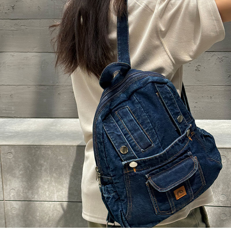 潮流休闲牛仔布双肩包2026秋冬新款韩版时尚大容量旅行包通勤女包