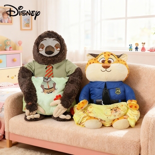 迪士尼正版奥捷尔疯狂动物城玩偶公仔带毛毯豹警官闪电毛绒玩具