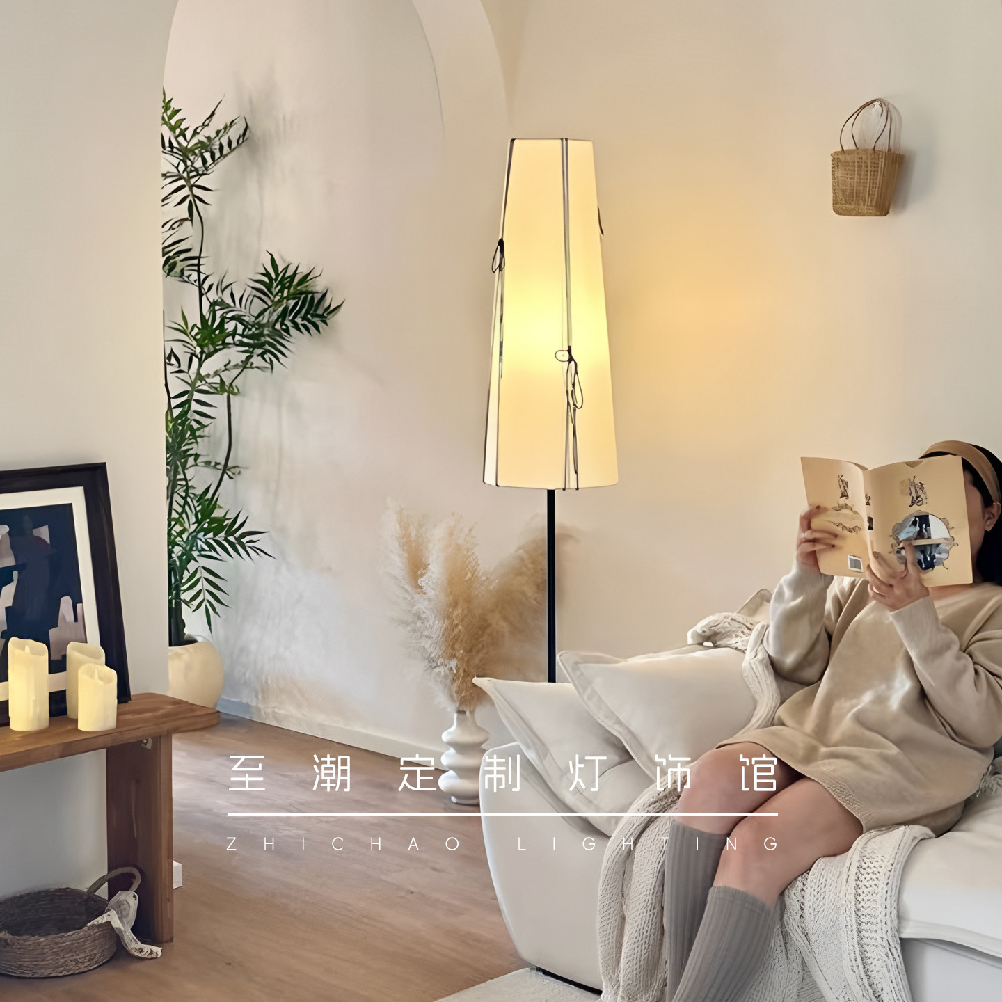 法式落地灯客厅沙发边氛围卧室灯设计师极简意式中古日式立式台灯