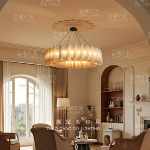 法式 设计师灯具 中古吊灯复古奶油风客厅卧室书房餐厅灯具创意个性