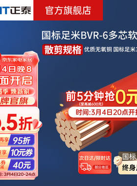 正泰（CHNT）电线电缆电源线BVR铜芯多芯铜线多股家装软线10米散