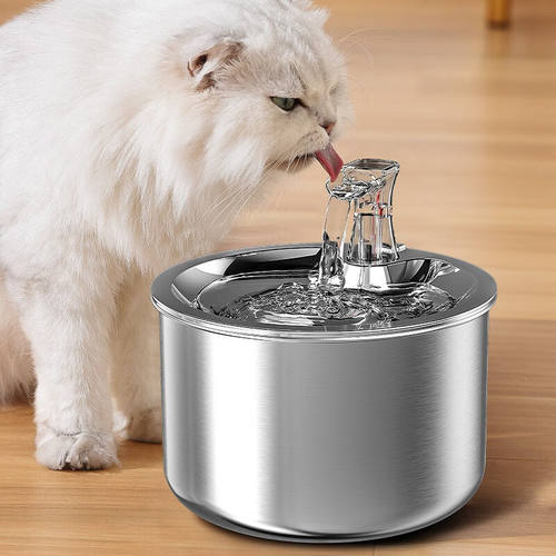 JPET猫咪饮水机自动循环流动水不锈钢宠物饮水器不插电喝水恒温加