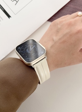 适用苹果iwatch8/s7/Ultra磁吸强力扣腕带applewatch皮带折叠扣带