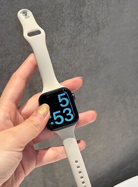适用iwatch表带ApplewatchS9苹果8运动7女生6新款5小蛮腰4硅胶3SE