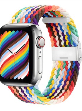 适用appleS8/S7尼龙编织透气卡扣iwatch8/76/se/5/49mm Ultra表带
