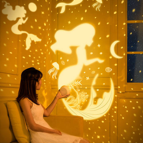 芮八三八妇女节礼物场景布置星空投影灯音乐八音盒女友投影仪小夜