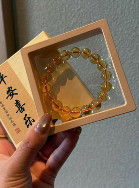 天欲雨｜轻奢经典款金橘黄天然显白黄水晶手串单圈女款10mm