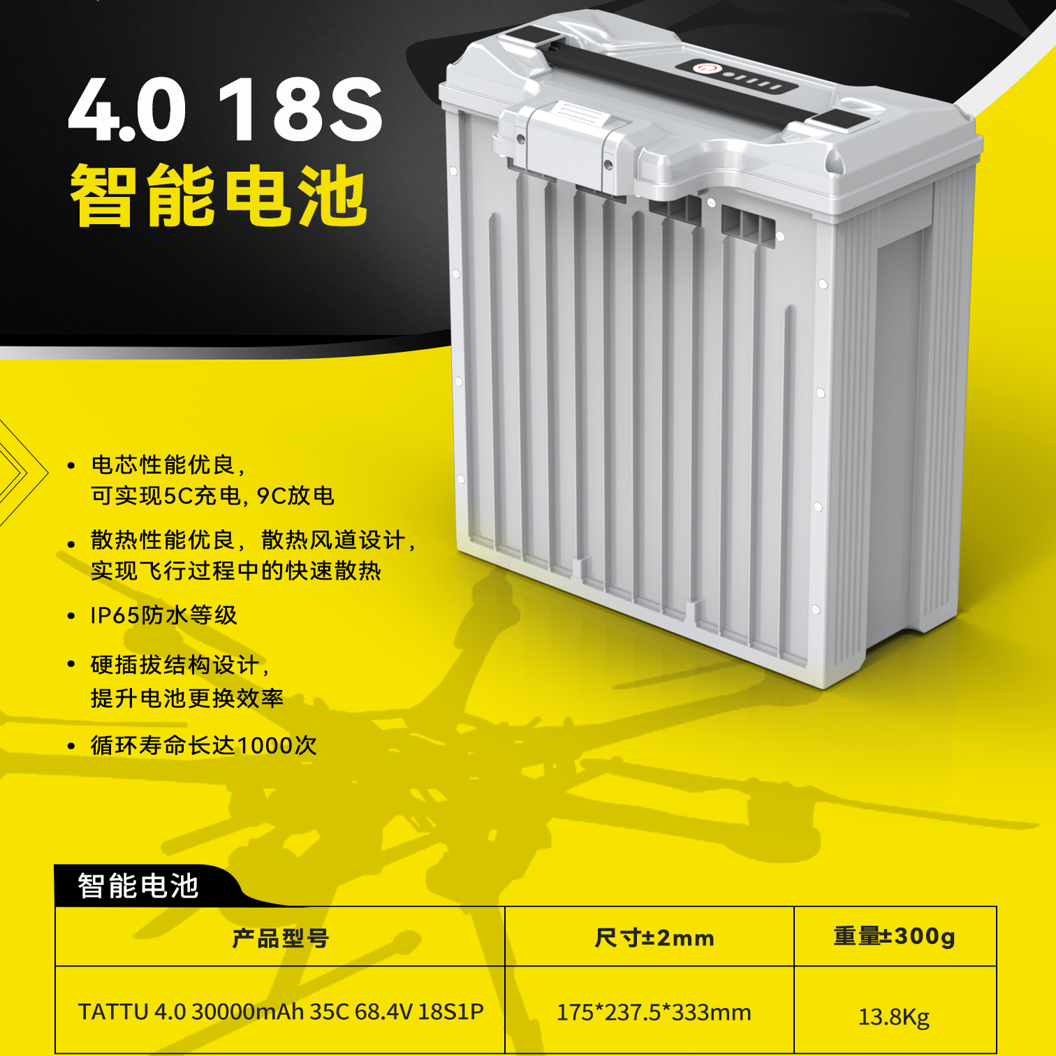 TATTU4.0无人机锂电池14s18s