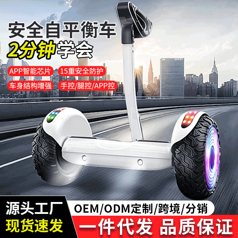 厂家代发外贸电动智能儿童腿控APP手控平衡车双轮成人平行车