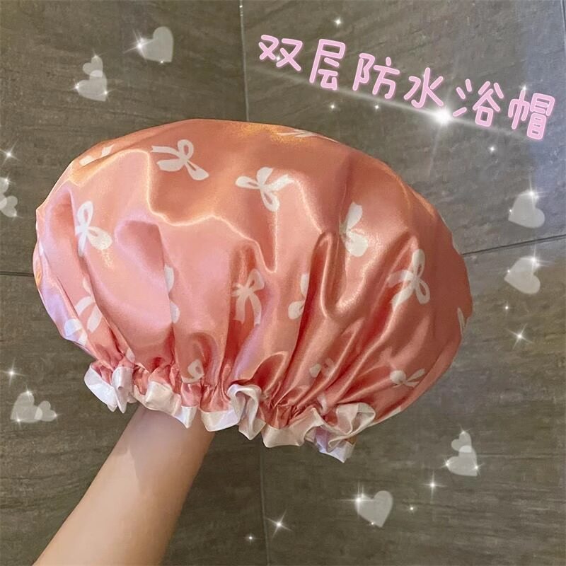 双层浴帽女防水洗澡家用厨房防油烟头套女童干发膜专用沐浴帽新款