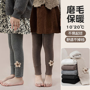 袜秋冬薄绒外穿儿童秋天九分裤 宝宝连裤 配裙子春秋薄款 女童打底裤