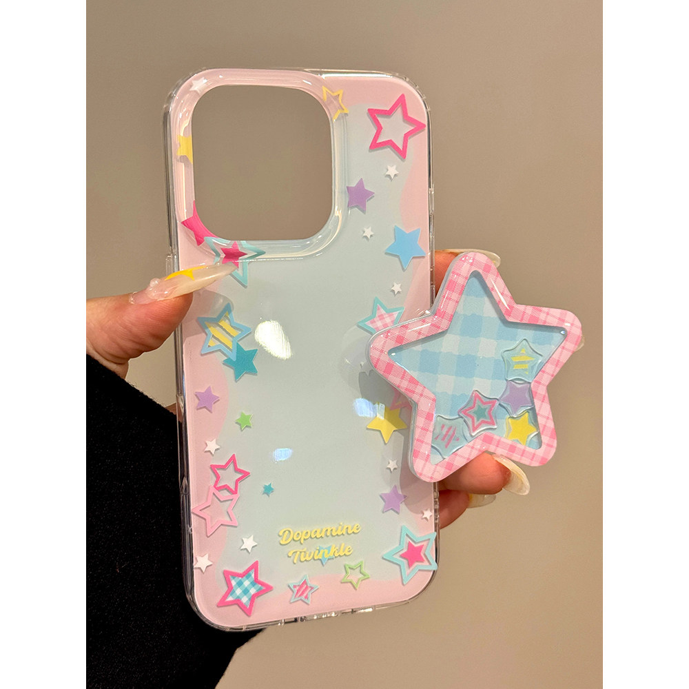 蓝粉围边星星适用苹果17手机壳手机保护套/壳