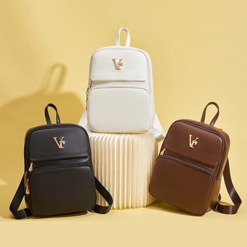 PU双肩包女2026秋冬新款书包backpack大容量高颜值百搭背包