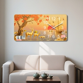 万年历2026年新款 钟表挂钟客厅现代简约高端帆船装 饰画电子时钟