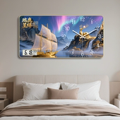 2025卧室高端电子钟表客厅万年历时尚 时钟装 饰画现代简约大气挂钟