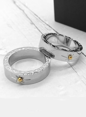 高级感戒指男原宿风民族冷淡钛钢