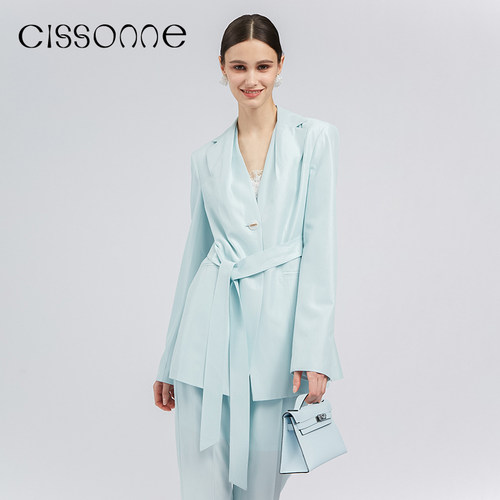 CISSONNE薄荷绿通勤西装外套