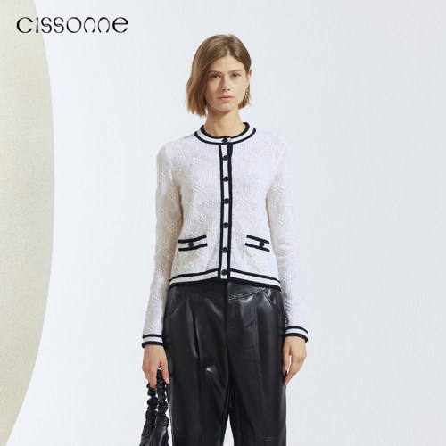 CISSONNE赛颂羊绒优雅小香风外套