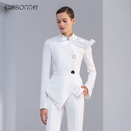 CISSONNE赛颂不对称礼服西装外套