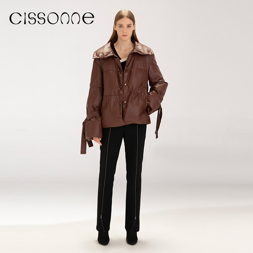 CISSONNE真皮羊皮鹅绒羽绒服