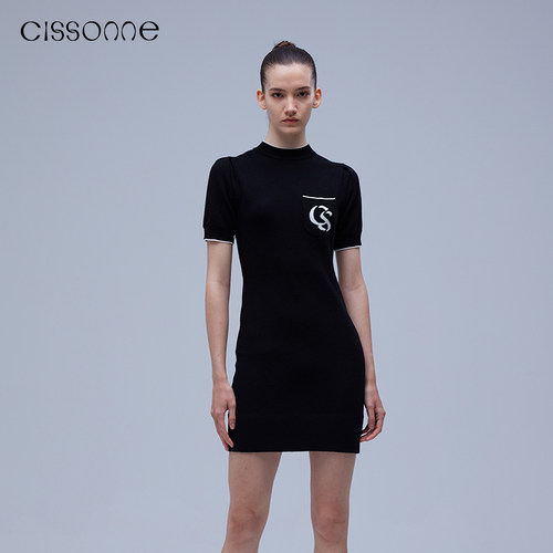 CISSONNE美利奴羊毛紧身连衣裙