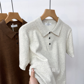 2026夏季 polo衫 体恤衣服男 T恤男士 极简气质轻熟细腻针织翻领短袖