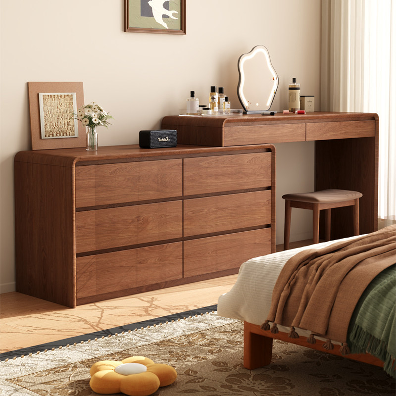 2026新款实木梳妆台斗柜一体现代卧室简约化妆桌小户型收纳储物柜,住宅家具,梳妆台/桌,淘宝优惠券,粉丝福利购,淘宝优惠卷