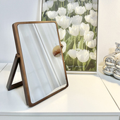 台式 镜木质化妆台镜 化妆镜桌面折叠实木化妆镜学生宿舍卧室可携式