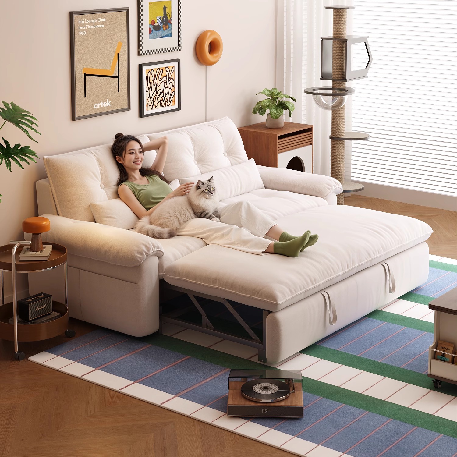 折叠两用沙发床/升级海绵48h发货