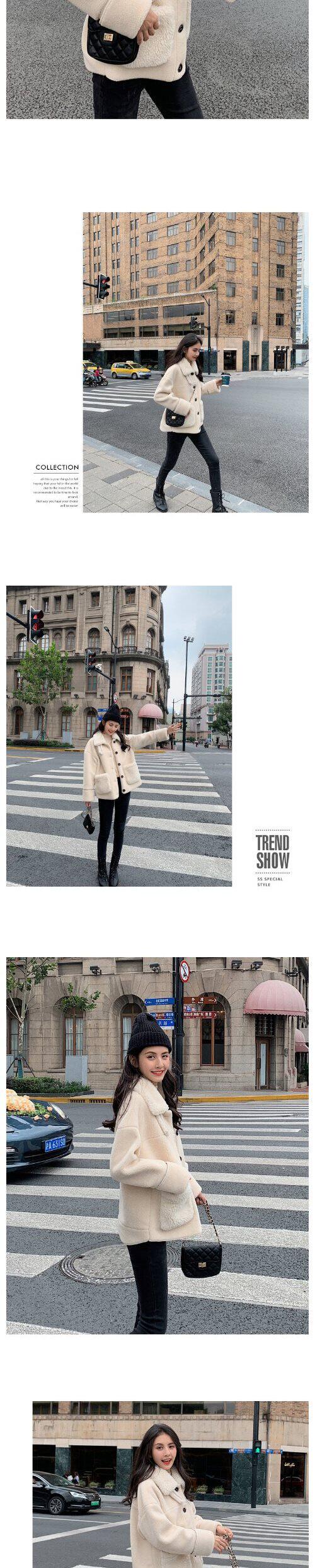 Подгонять одежда Спецодежда/Униформа/бизнес 羊羔毛外套女短款2020冬季新款韩版百搭显瘦皮毛一体小羊毛羔绒潮 22879606