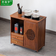 Gỗ nguyên khối di động bàn trà bàn trà nhà ban công trà nhỏ xe đẩy bàn trà kung fu trà bộ khay ấm đun nước tích hợp tủ bàn nhựa trà chanh