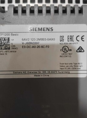 新到KTP1200 Basic触摸屏,型号6AV2议价产品