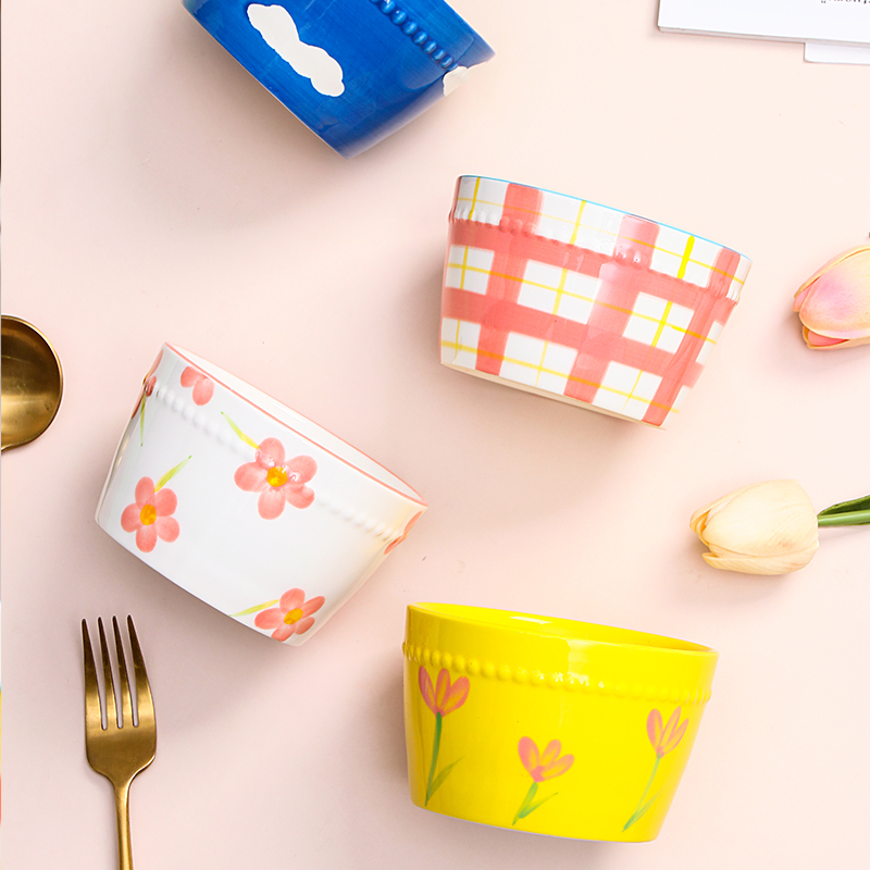 维马仕陶瓷少女心学生手绘小碗