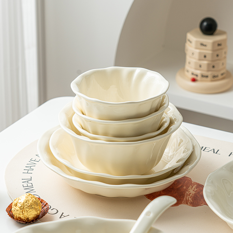 维马仕陶瓷简约奶油风餐具碗盘