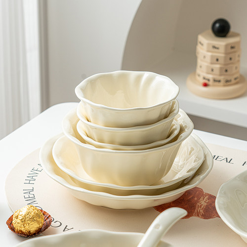 维马仕陶瓷简约奶油风餐具碗盘
