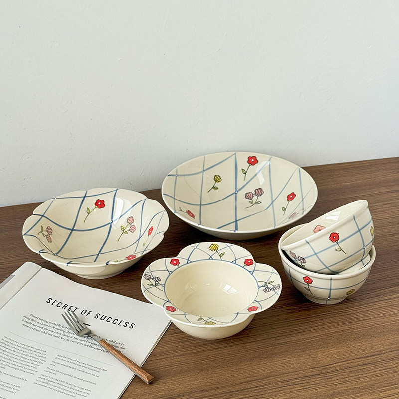 陶瓷米饭碗高颜值汤碗釉下彩餐具拉面碗漂亮高脚碗具斗笠碗水果碗,餐饮具,碗,淘宝优惠券,粉丝福利购,淘宝优惠卷